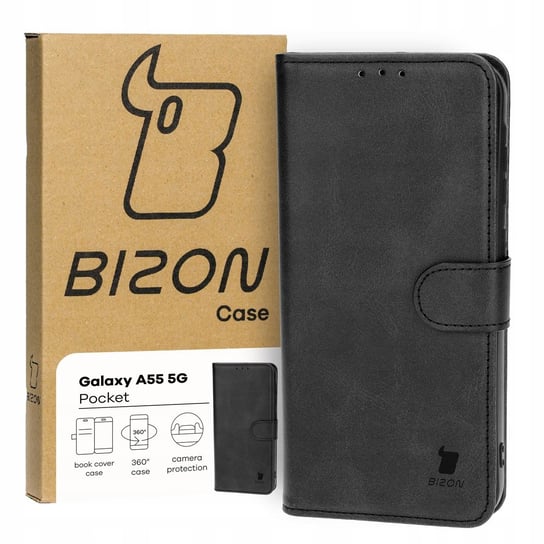 Etui Bizon Case Pocket do Galaxy A55 5G, czarne Bizon