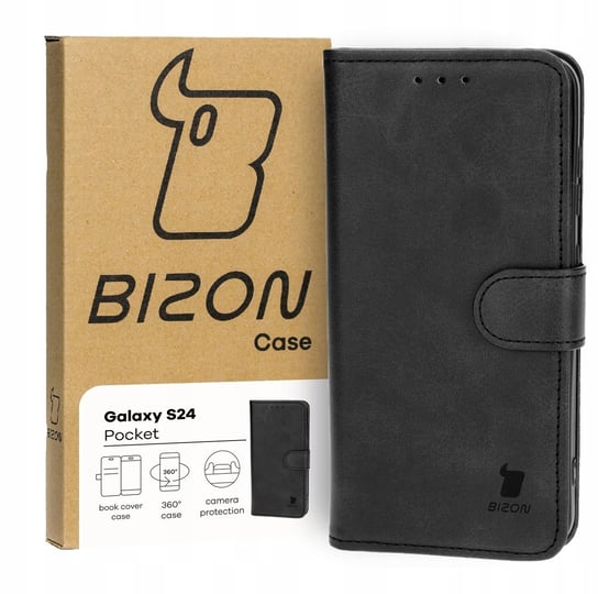 Etui Bizon Case Pocket do Galaxy S24, czarne Bizon