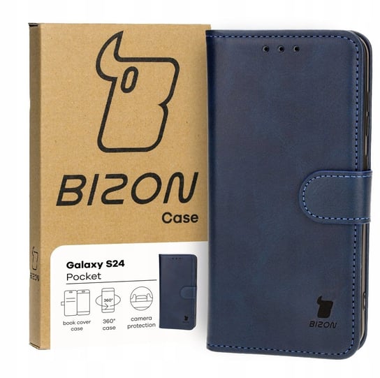 Etui Bizon Case Pocket do Galaxy S24, granatowe Bizon