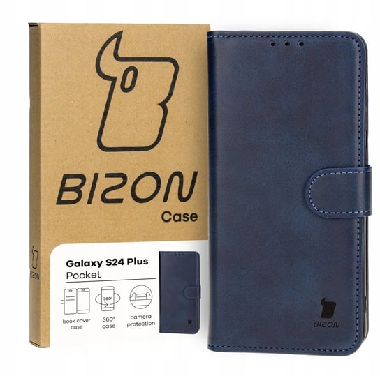 Etui Bizon Case Pocket do Galaxy S24 Plus, granatowe Bizon