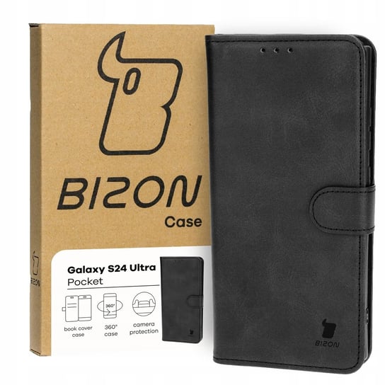 Etui Bizon Case Pocket do Galaxy S24 Ultra, czarne Bizon