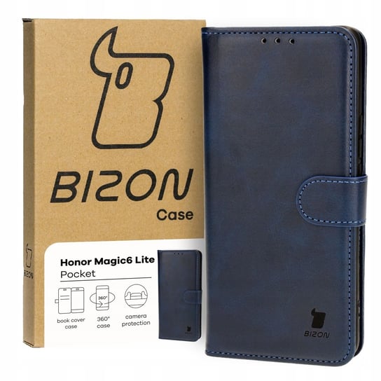 Etui Bizon Case Pocket do Honor Magic6 Lite, granatowe Bizon