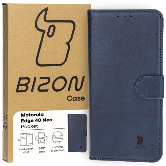 Etui Bizon Case Pocket do Motorola Edge 40 Neo, granatowe Bizon