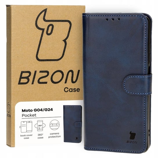 Etui Bizon Case Pocket do Motorola Moto G04/G24, granatowe Bizon