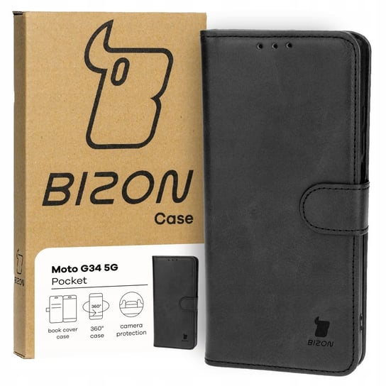 Etui Bizon Case Pocket do Motorola Moto G34 5G, czarne Bizon