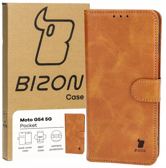 Etui Bizon Case Pocket do Motorola Moto G54 5G, brązowe Bizon