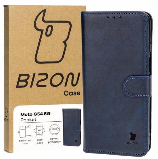 Etui Bizon Case Pocket do Motorola Moto G54 5G, granatowe Bizon