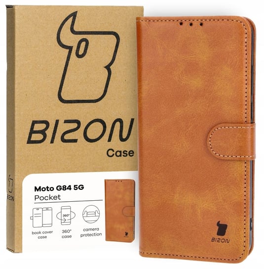 Etui Bizon Case Pocket do Motorola Moto G84 5G, brązowe Bizon
