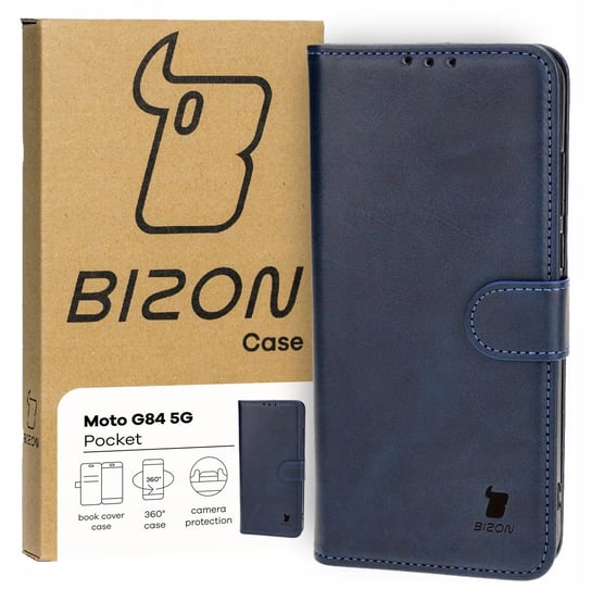 Etui Bizon Case Pocket do Motorola Moto G84 5G, granatowe Bizon