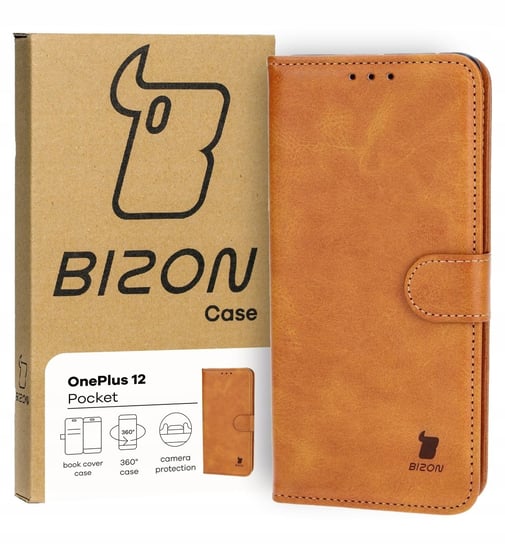 Etui Bizon Case Pocket do OnePlus 12, brązowe Bizon