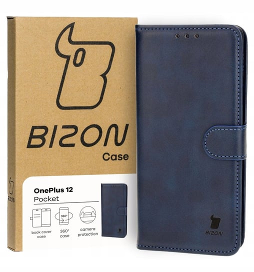 Etui Bizon Case Pocket do OnePlus 12, granatowe Bizon