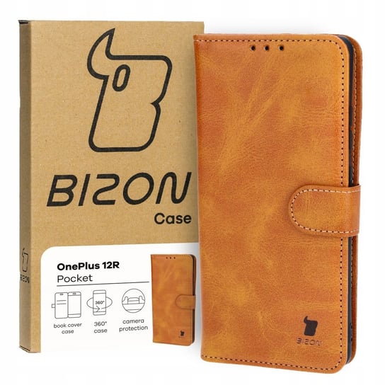 Etui Bizon Case Pocket do OnePlus 12R, brązowe Bizon