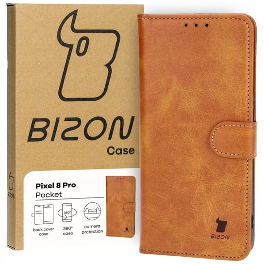 Etui Bizon Case Pocket do Pixel 8 Pro, brązowe Bizon