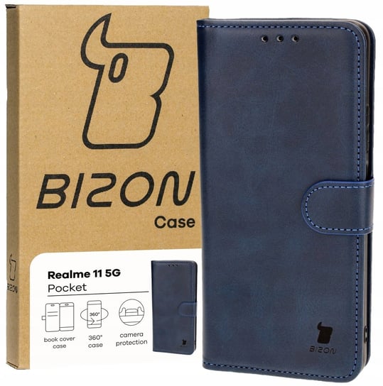 Etui Bizon Case Pocket do Realme 11 5G, granatowe Bizon