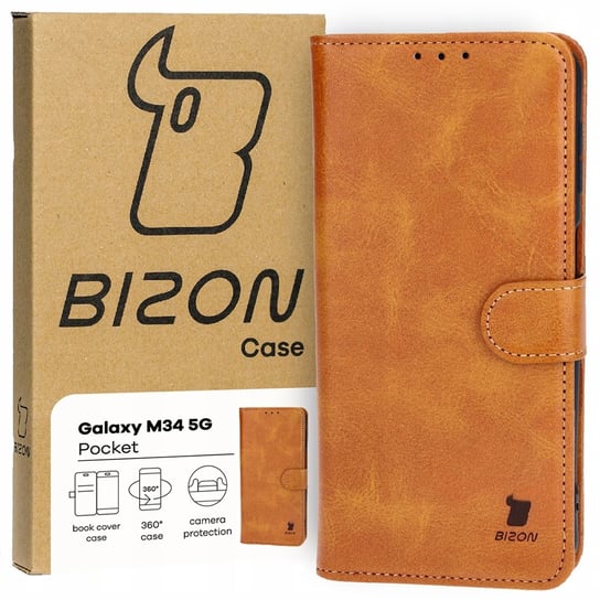 Etui Bizon Case Pocket do Samsung Galaxy M34 5G, brązowe Bizon