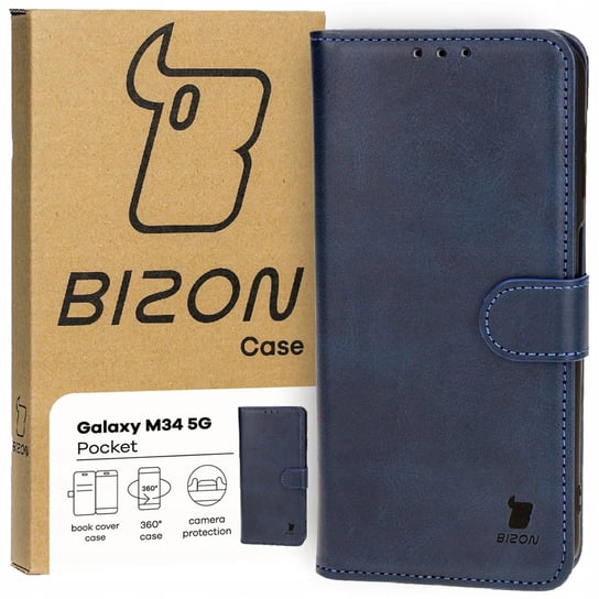 Etui Bizon Case Pocket do Samsung Galaxy M34 5G, granatowe Bizon