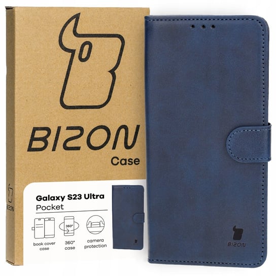 Etui Bizon Case Pocket do Samsung Galaxy S23 Ultra, granatowe Bizon