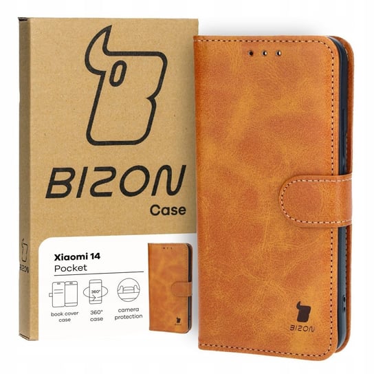 Etui Bizon Case Pocket do Xiaomi 14, brązowe Bizon