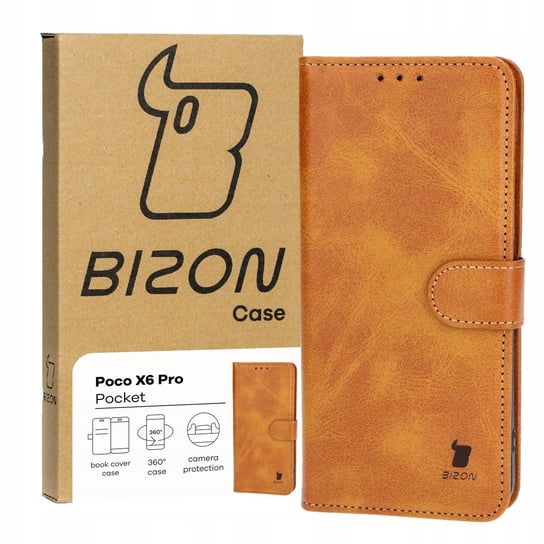 Etui Bizon Case Pocket do Xiaomi Poco X6 Pro 5G, brązowe Bizon
