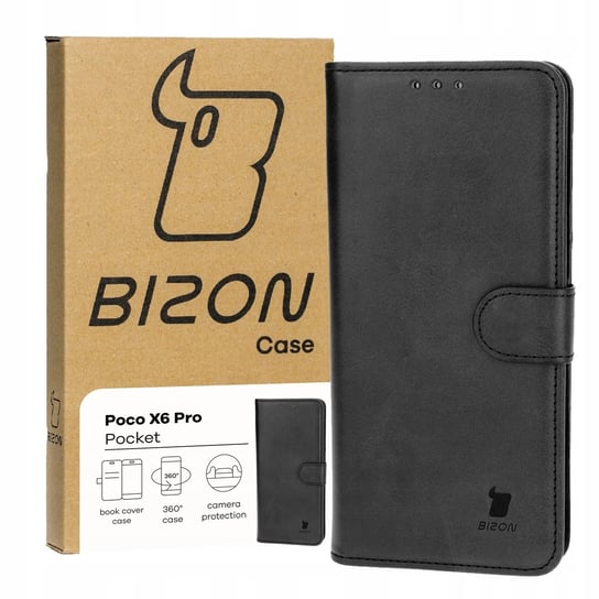 Etui Bizon Case Pocket do Xiaomi Poco X6 Pro 5G, czarne Bizon