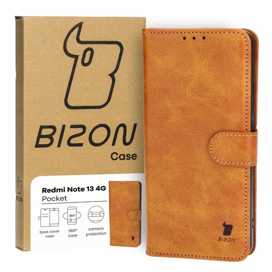 Etui Bizon Case Pocket do Xiaomi Redmi Note 13 4G, brązowe Bizon