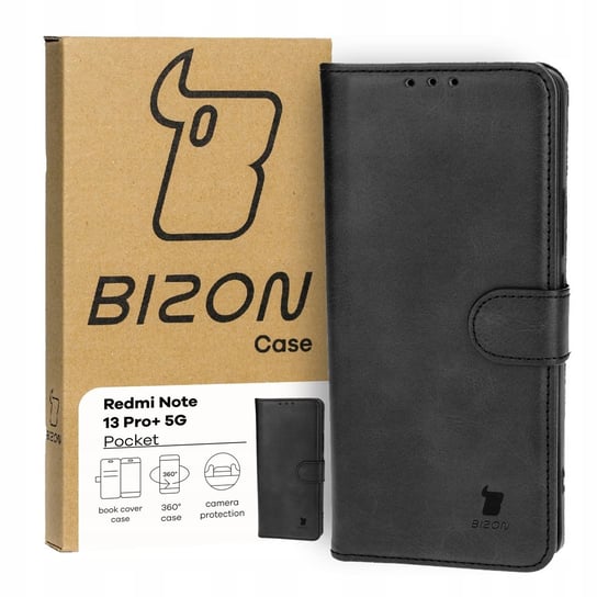 Etui Bizon Case Pocket do Xiaomi Redmi Note 13 Pro+ 5G, czarne Bizon