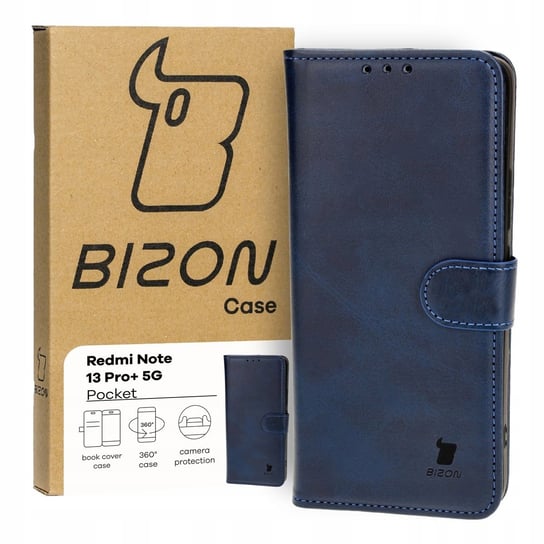 Etui Bizon Case Pocket do Xiaomi Redmi Note 13 Pro+ 5G, granatowe Bizon