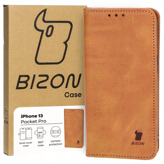 Etui Bizon Case Pocket Pro do Apple iPhone 13, brązowe Bizon