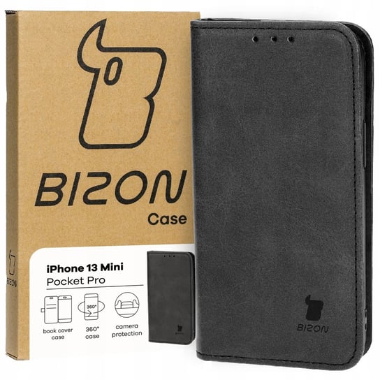 Etui Bizon Case Pocket Pro do Apple iPhone 13 Mini, czarne Bizon