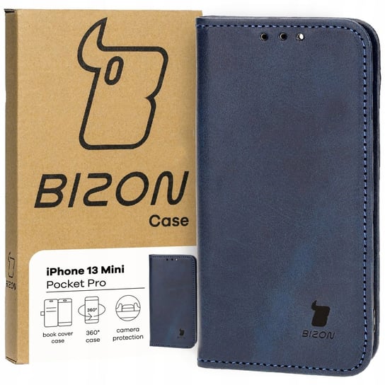 Etui Bizon Case Pocket Pro do Apple iPhone 13 Mini, granatowe Bizon