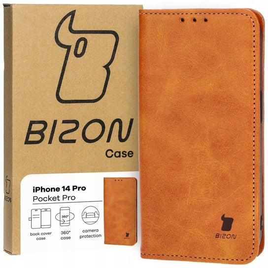 Etui Bizon Case Pocket Pro do Apple iPhone 14 Pro, brązowe Bizon