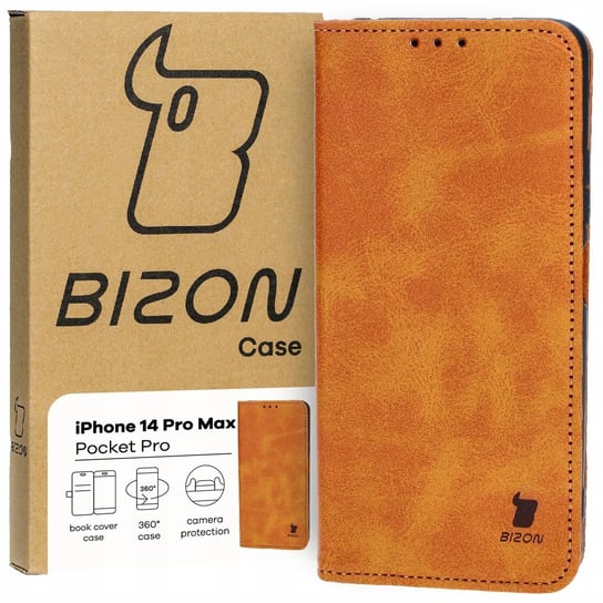 Etui Bizon Case Pocket Pro do Apple iPhone 14 Pro Max, brązowe Bizon