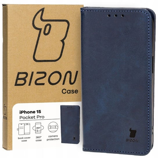 Etui Bizon Case Pocket Pro do Apple iPhone 15, granatowe Bizon