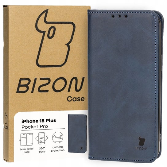 Etui Bizon Case Pocket Pro do Apple iPhone 15 Plus, granatowe Bizon