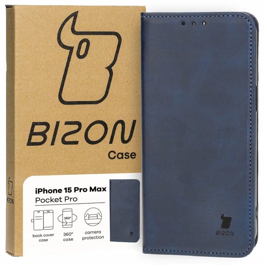 Etui Bizon Case Pocket Pro do Apple iPhone 15 Pro Max, granatowe Bizon