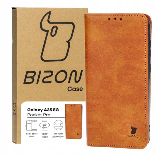 Etui Bizon Case Pocket Pro do Galaxy A35 5G, brązowe Bizon