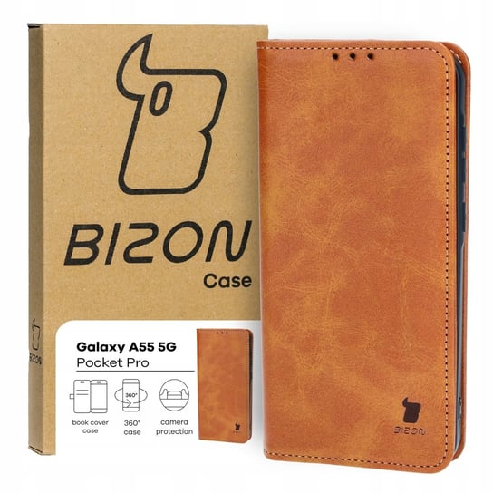 Etui Bizon Case Pocket Pro do Galaxy A55 5G, brązowe Bizon