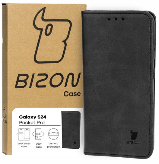 Etui Bizon Case Pocket Pro do Galaxy S24, czarne Bizon