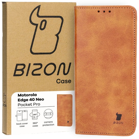 Etui Bizon Case Pocket Pro do Motorola Edge 40 Neo, brązowe Bizon