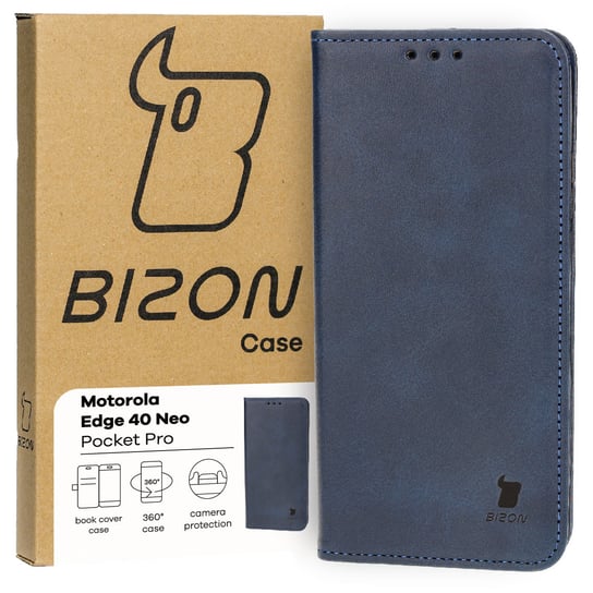 Etui Bizon Case Pocket Pro do Motorola Edge 40 Neo, granatowe Bizon
