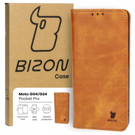 Etui Bizon Case Pocket Pro do Motorola Moto G04 / G24, brązowe Bizon