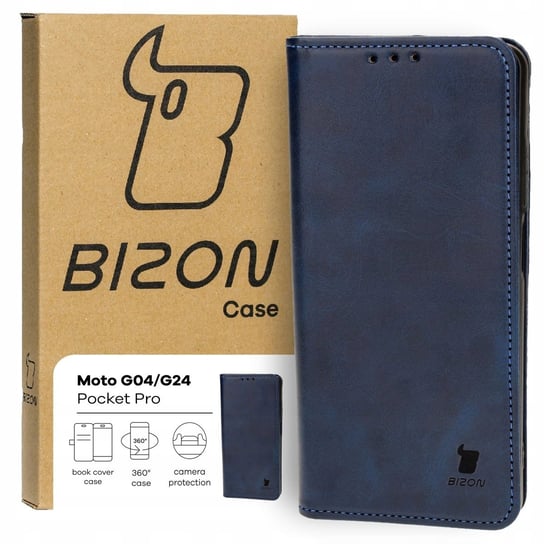 Etui Bizon Case Pocket Pro do Motorola Moto G04 / G24, granatowe Bizon