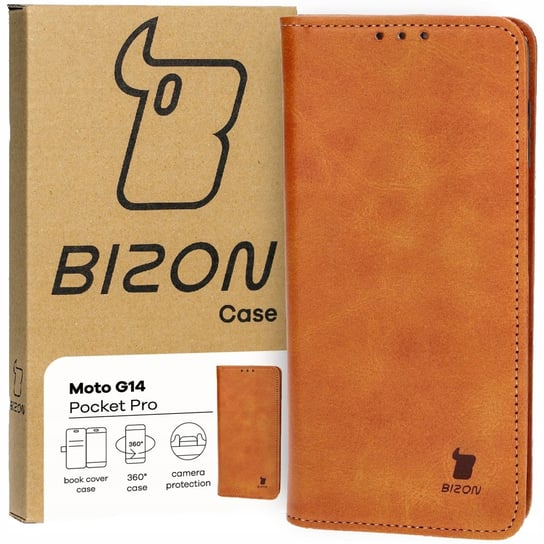 Etui Bizon Case Pocket Pro do Motorola Moto G14, brązowe Bizon