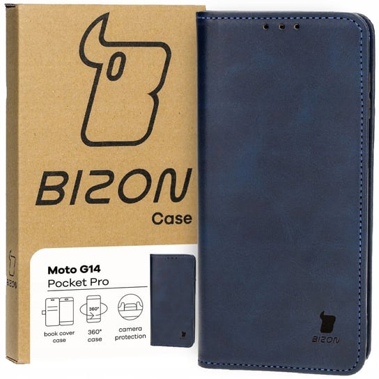 Etui Bizon Case Pocket Pro do Motorola Moto G14, granatowe Bizon