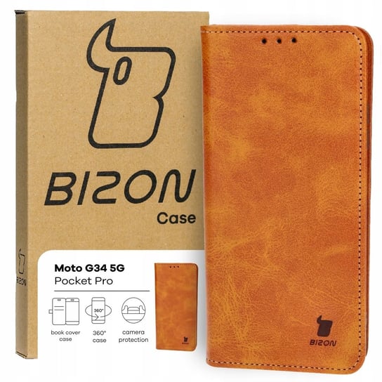 Etui Bizon Case Pocket Pro do Motorola Moto G34 5G, brązowe Bizon