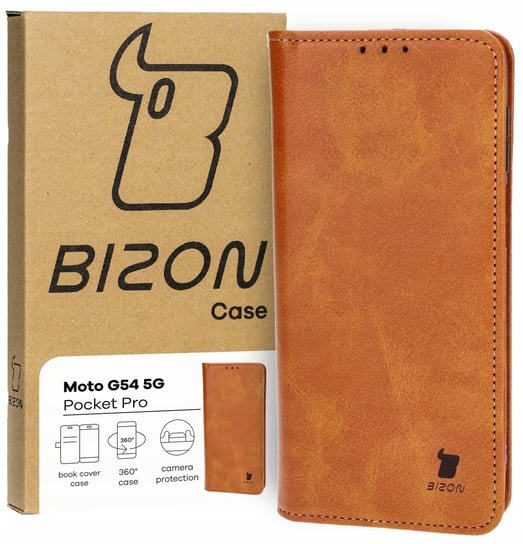Etui Bizon Case Pocket Pro do Motorola Moto G54 5G, brązowe Bizon