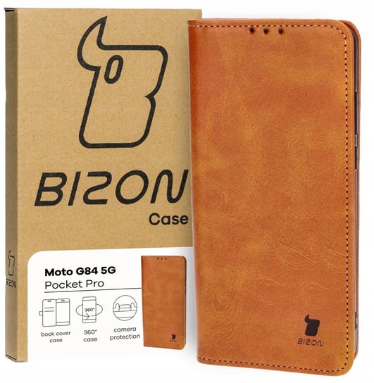 Etui Bizon Case Pocket Pro do Motorola Moto G84 5G, brązowe Bizon