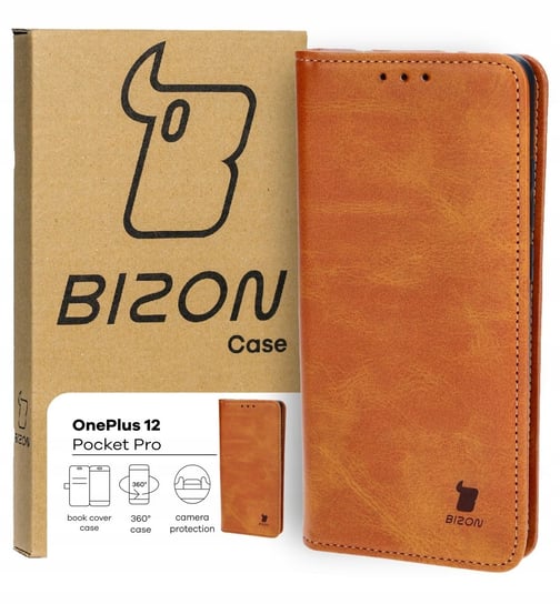 Etui Bizon Case Pocket Pro do OnePlus 12, brązowe Bizon
