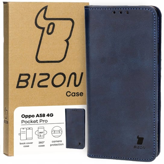 Etui Bizon Case Pocket Pro do Oppo A58 4G, granatowe Bizon