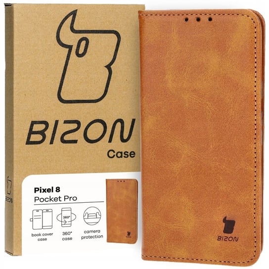 Etui Bizon Case Pocket Pro do Pixel 8, brązowe Bizon